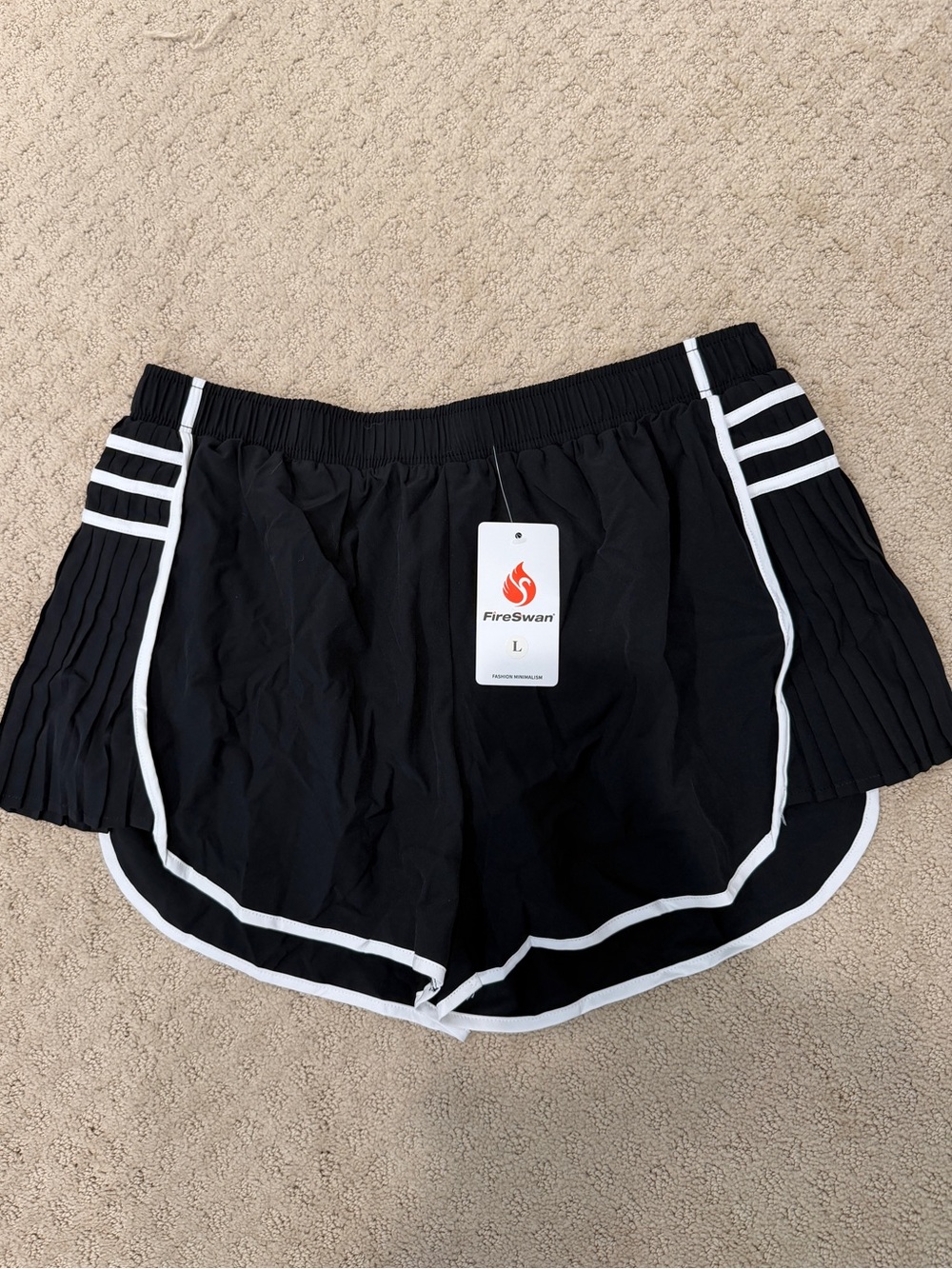 Black Women's Athletic Shorts with White Trim size Large